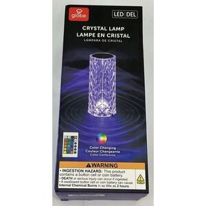 Globe Crystal LED Table Lamp Portable USB Rechargeable Remote Color Changing